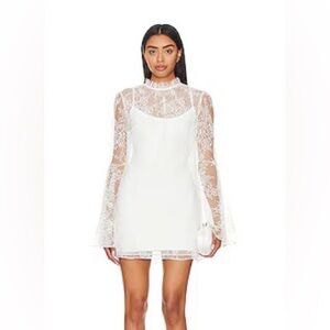 Katie May White Lace Long Sleeve Dress